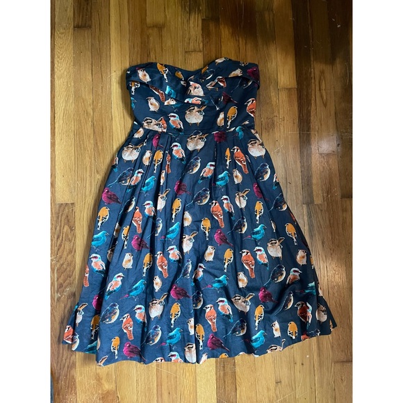 Anthropologie Dresses & Skirts - Maeve ANTHRO bird print strapless dress! FINAL PRICE!